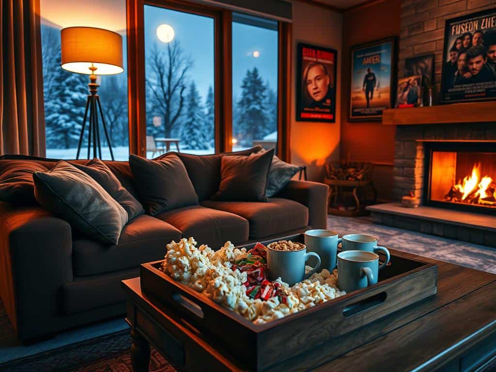 cozy movie setup
