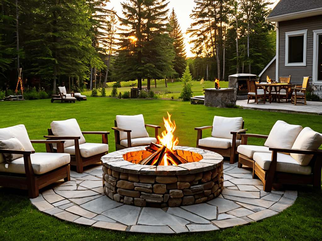 Building simple outdoor fire pit backyard