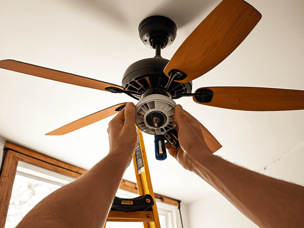 Installing a Ceiling Fan in action